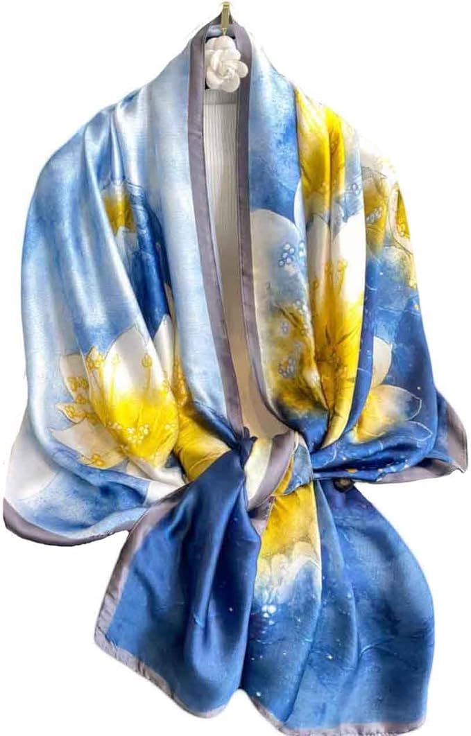 Pokeedioty Women’s Scarf Lightweight Elegant Floral Pattern Scarf Fashion Scarves Sheer Scarfs Shawls