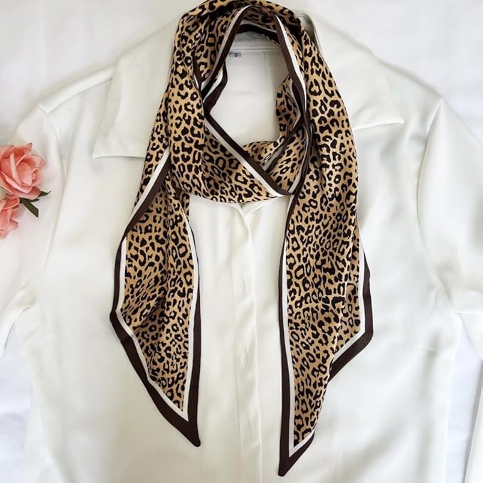 Silk Head Scarf for Hair Fashion Headwrap for Women Lightweight Neck Tie