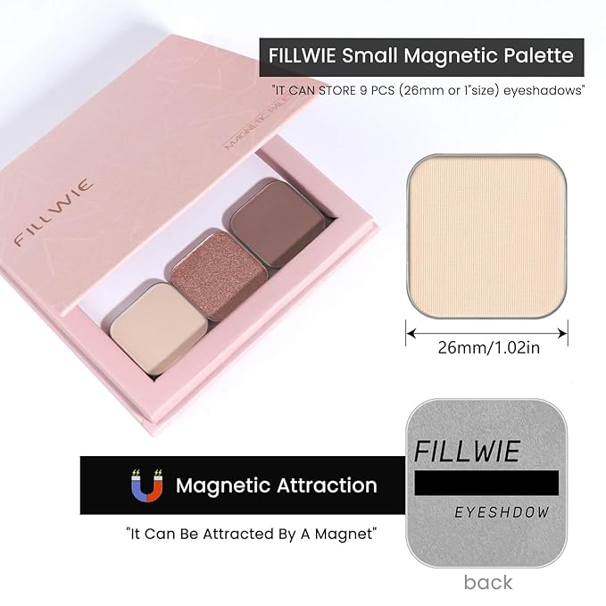 Magnetic Single Eyeshadow Set – Refill Pans, 3 Colors, Neutral Matte & Shimmer, Highly Pigmented, No Case, for Custom Magnetic Palettes