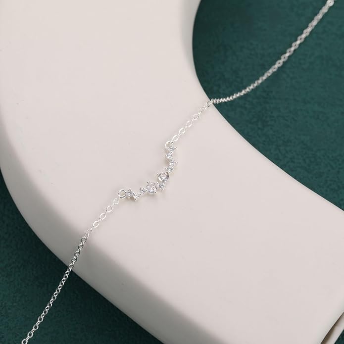 MIDEEO Christmas Gifts for Grandkids CZ Diamond Necklace for Women Dainty Layered Cubic Zirconia Solitaire Pendant Necklace Gold Plated Waterdrop Shape Square Emerald Green CZ Simulated Diamond Bridesmaid Necklace