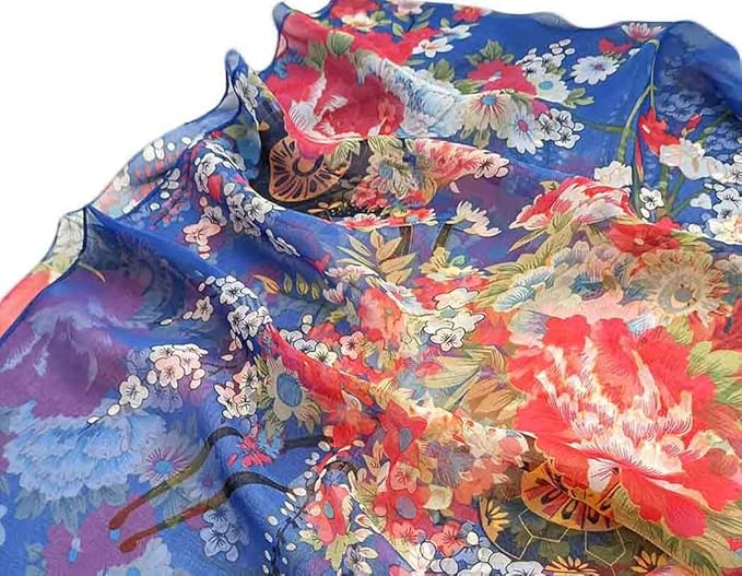 Pokeedioty Scarfs for Women Lightweight Fashion Scarves Elegant Floral Pattern Sheer Scarfs