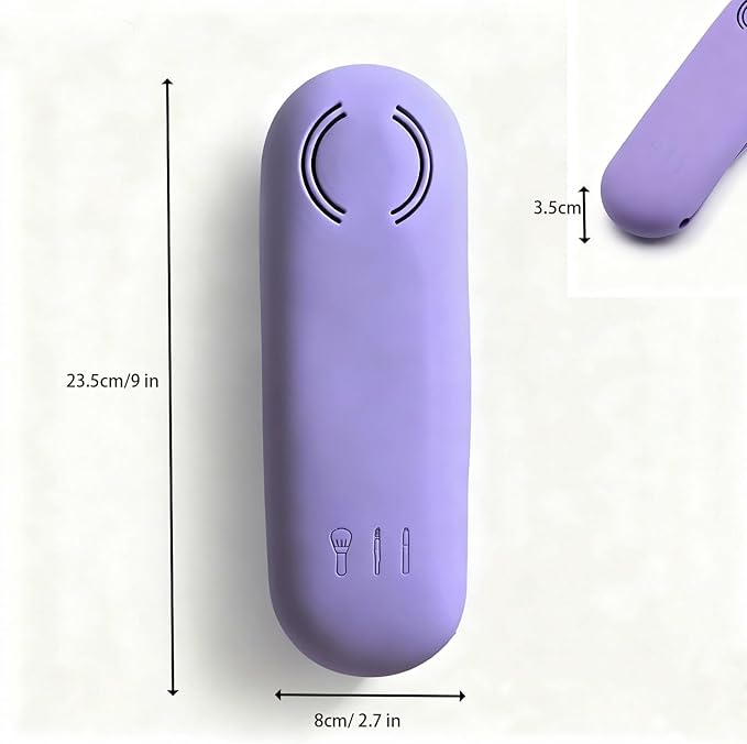 Magnetic Silicone Makeup Brush Holder – Portable Cosmetic Brush Organizer Case, Travel Makeup Tool Storage for Purse, Bag & Beauty Essentials (Purple)