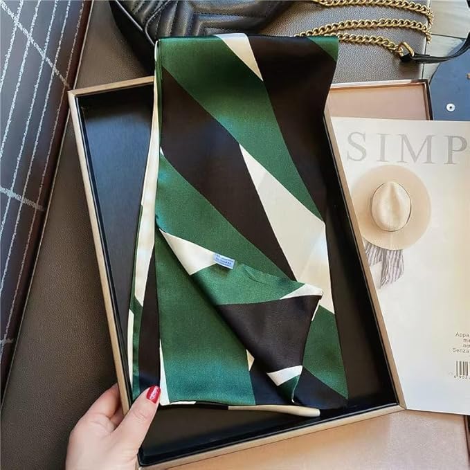 100% Mulberry Silk Ribbon Scarf for Hair Beach Head Wraps for Women Handbag accessories Necktie