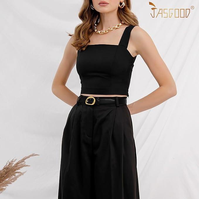 JASGOOD Leather Belts for Women Cute Casual Waist Belt with Gold Buckle Ladies for Jeans Pants Dresses
