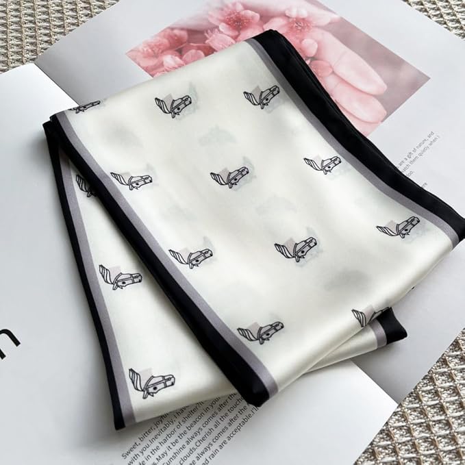 Silk Head Scarf for Hair Fashion Headwrap for Women Lightweight Neck Tie
