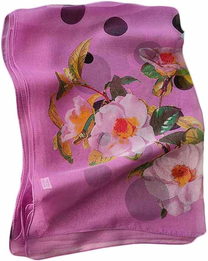 Pokeedioty Scarfs for Women Lightweight Fashion Scarves Elegant Floral Pattern Sheer Scarfs Sunscreen Shawls Wraps