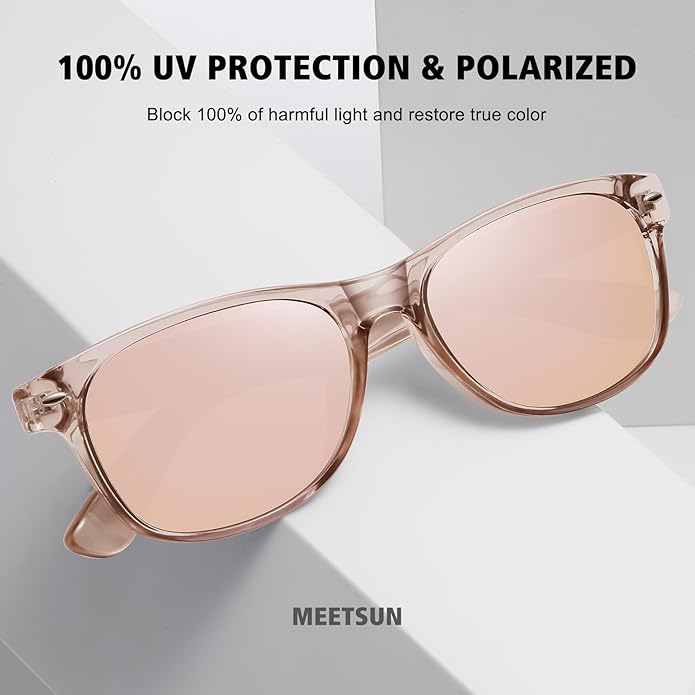 MEETSUN Classic Polarized Sunglasses for Women Men Trendy Retro Sun Glasses for Driving UV Protection (3 Pack)