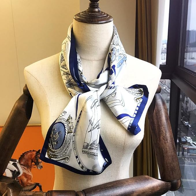 100% Mulberry Silk Ribbon Scarf for Hair Beach Head Wraps for Women Handbag accessories Necktie