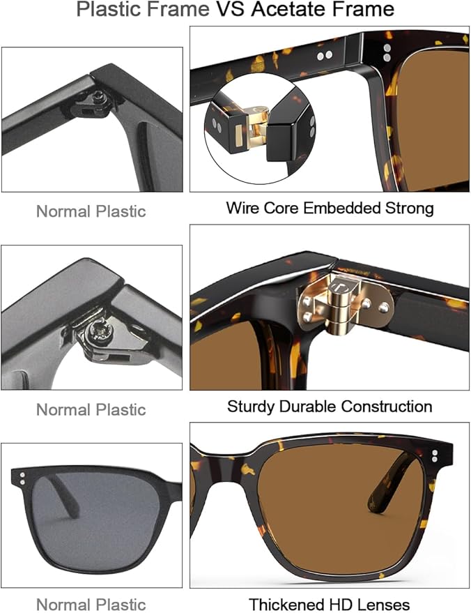 CARFIA Polarized Sunglasses for Women: Acetate, Small/Medium Size, UV400 Anti Glare CA5354