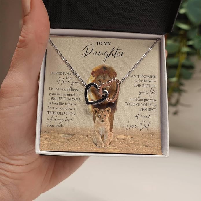 VIRAGIL To My Daughter Gift Necklace From Dad or Mom - Badass Daughter Jewelry With Heartfelt Message & Elegant Box
