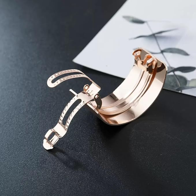 3 Pcs Ponytail Holder Hair Clips, Metal High Ponytail Cuff Hair Barrettes, Strong Hold French Hair Jaw Claw Decorative Accessories for Women Girls