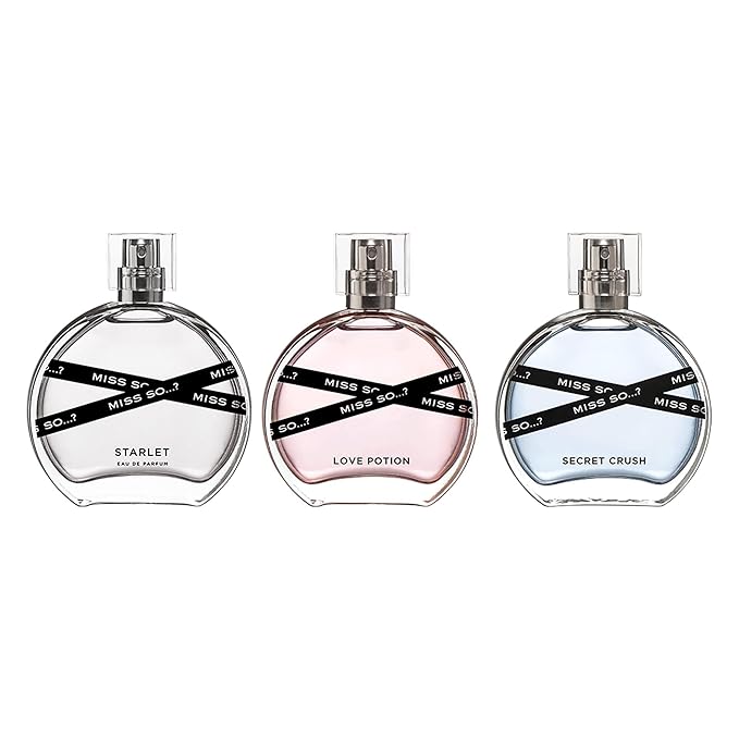 Miss So…? Set - Perfumes for Women with Floral, Fruity and Vanilla Perfume Notes - 800 Sprays - Gifts for Women - 3 pcs Gift Set