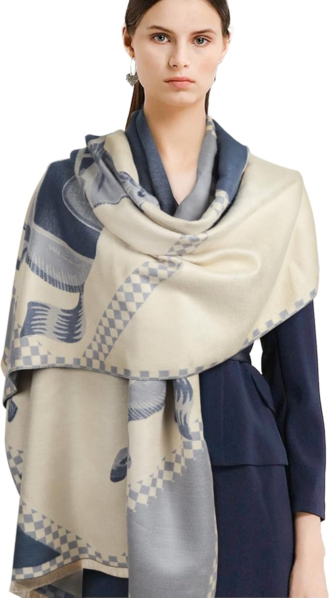 EXTREE Scarfs for Women Pashmina Silky Shawl Wrap for Evening Dressing Blanket Open Front Poncho Cape