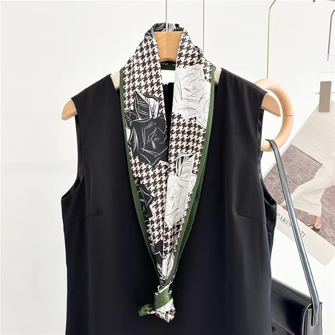 100% Mulberry Silk Ribbon Scarf for Hair Beach Head Wraps for Women Handbag accessories Necktie