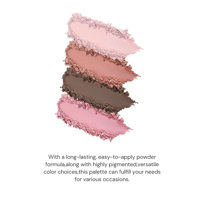 Flower Knows Swan Ballet Six-Color Makeup Palette,Soft Pink Eyeshadow with 4 Matte + 2 Shimmer Shades,Blendable Smooth Cute Eye Makeup,0.23 Oz(03 Pink Swan)