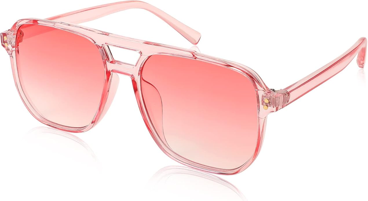 FEISEDY Retro Square Aviator Sunglasses Women Men 70s Vintage Trendy Plastic Frame Sun Glasses B2835