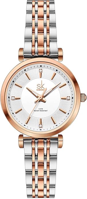 SHENGKE SK Classic Women Watches Fashion Ladies Dress Watch Solid Stainless Steel Band