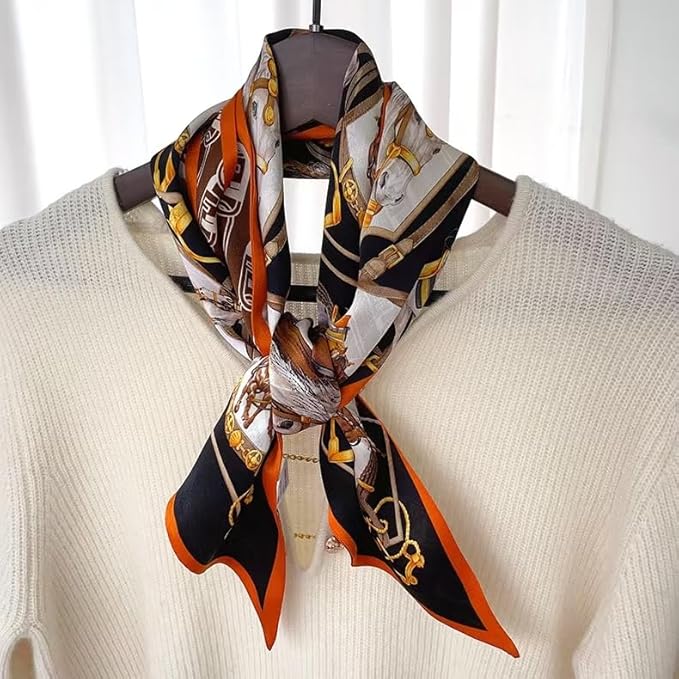 100% Mulberry Silk Ribbon Scarf for Hair Beach Head Wraps for Women Handbag accessories Necktie