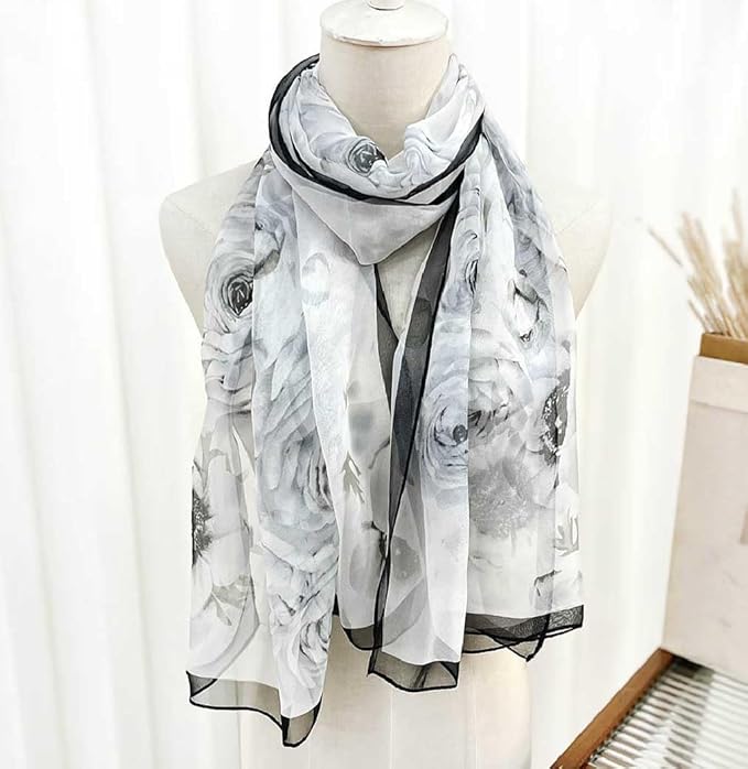 Xyueanlo Scarfs for Women Lightweight Fashion Floral Printed Scarves Neck Scarf Sunscreen Wraps Shawls