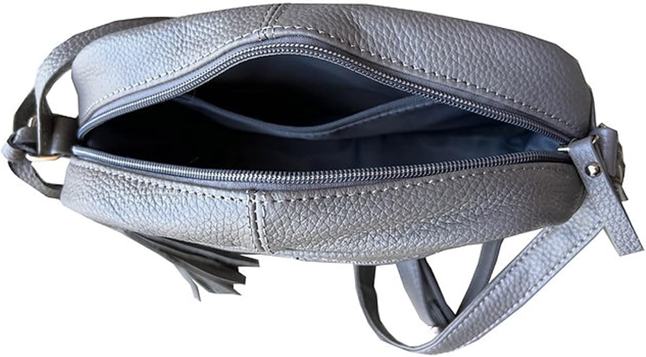 Cowhide Leather Women's Shoulder Purse Small Cross Body Organizer Bag with Many Pockets