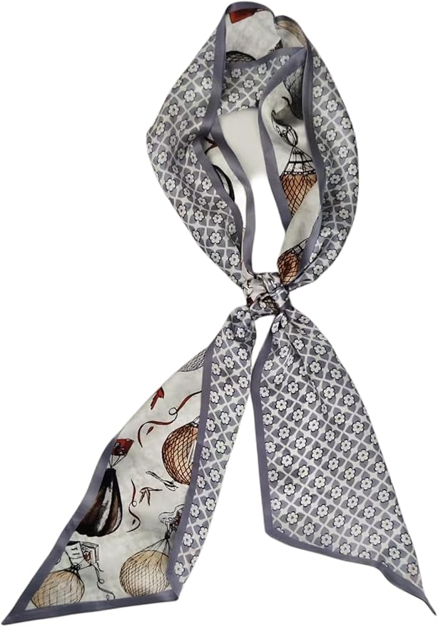 100% Mulberry Silk Ribbon Scarf for Hair Beach Head Wraps for Women Handbag accessories Necktie