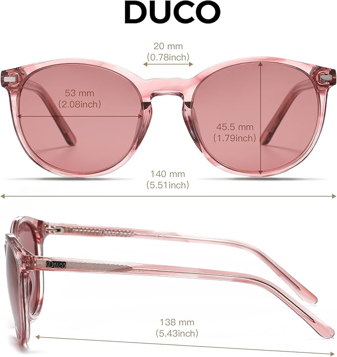 DUCO Polarized Sunglasses for Women Retro Round Women's Sunglasses Classic Vintage UV400 Shades DC1230