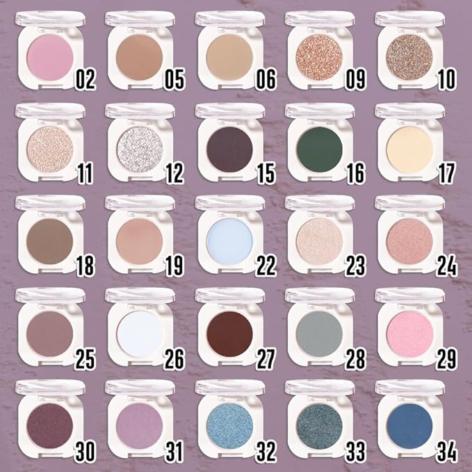 Eggplant Purple Single Matte Eyeshadow Makeup, Neutral Powde Eye Shadow for Women, Deep Dark Mauve Plum Purple Matte Singles Eyeshadow Palette Pigmented Waterproof, Girls Christmas Gift 15
