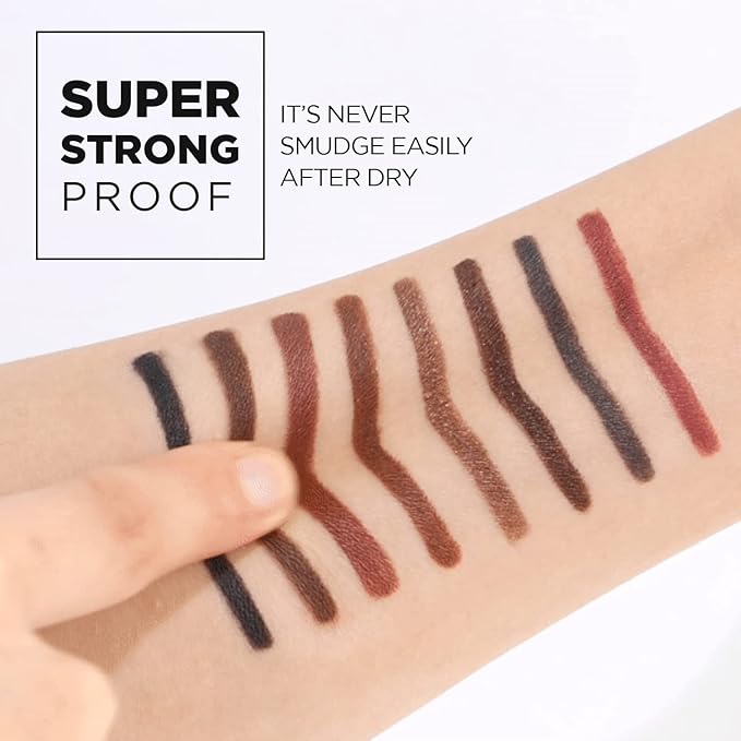 THESAEM Eco Soul Powerproof Super Slim Eyeliner - Smudge Proof Gel Eyeliner - Micro Precision Tip (2mm) - Highly Pigmented & Long-lasting Eye Makeup Glides on Smoothly, 0.1g (BR05 Choco Brown)