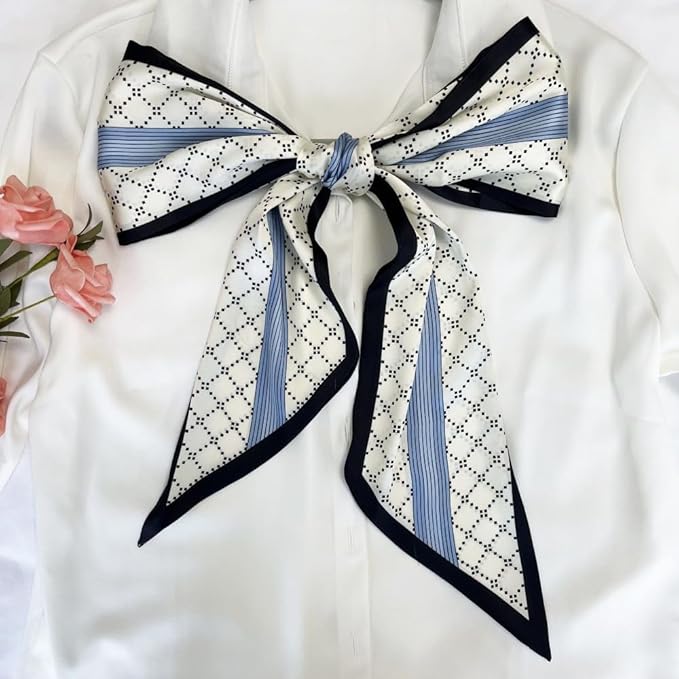 Silk Head Scarf for Hair Fashion Headwrap for Women Lightweight Neck Tie