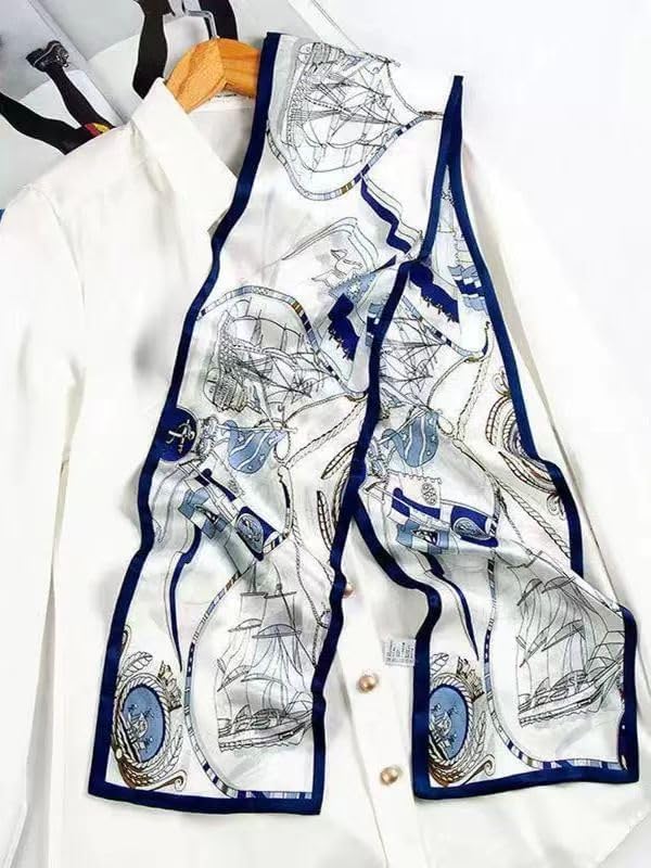 100% Mulberry Silk Ribbon Scarf for Hair Beach Head Wraps for Women Handbag accessories Necktie