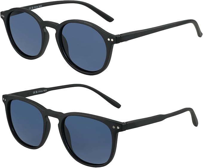 ZENOTTIC Polarized Sunglasses for Women Men: Retro Shades Round | Square Frame UV Protection 2 Pack