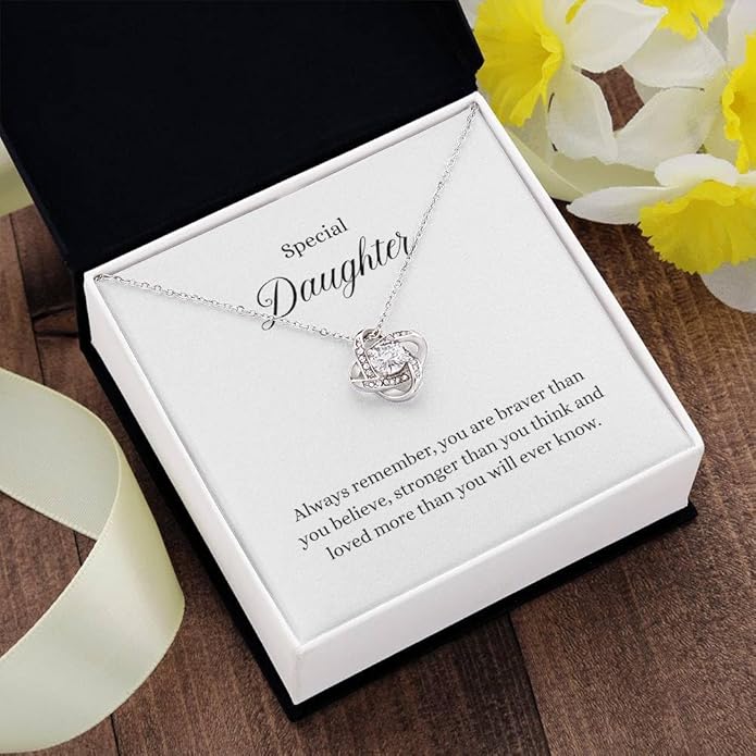 VIRAGIL To My Daughter Gift Necklace From Dad or Mom - Badass Daughter Jewelry With Heartfelt Message & Elegant Box