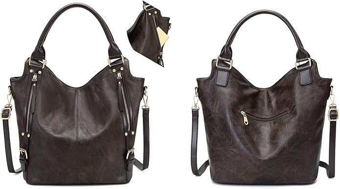 Women Tote Bag Handbags PU Leather Fashion Hobo Shoulder Bags with Adjustable Shoulder Strap