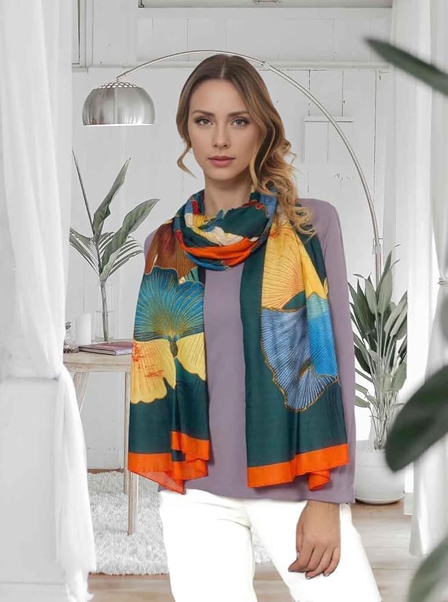 Xyueanlo Scarfs for Women Lightweight Scarves Fashion Print Floral Pattern Head Scarf Wraps Shawls