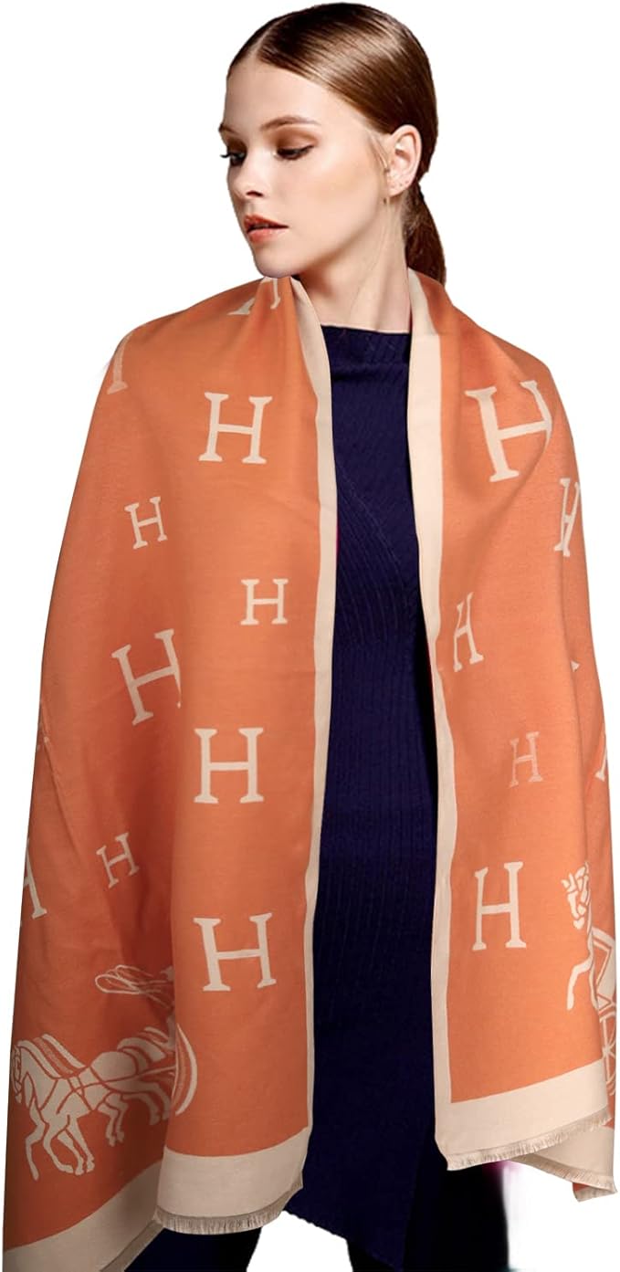 EXTREE Scarfs for Women Pashmina Silky Shawl Wrap for Evening Dressing Blanket Open Front Poncho Cape