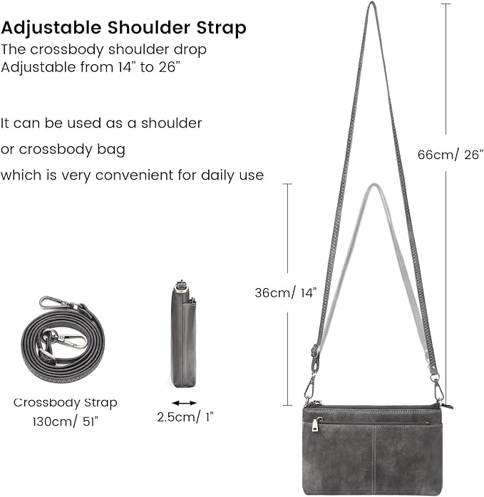 SENDEFN Leather Crossbody Bag for Women Small Clutch Purses Crossbody Shoulder Handbag Wallet Purses RIFD Card Slots