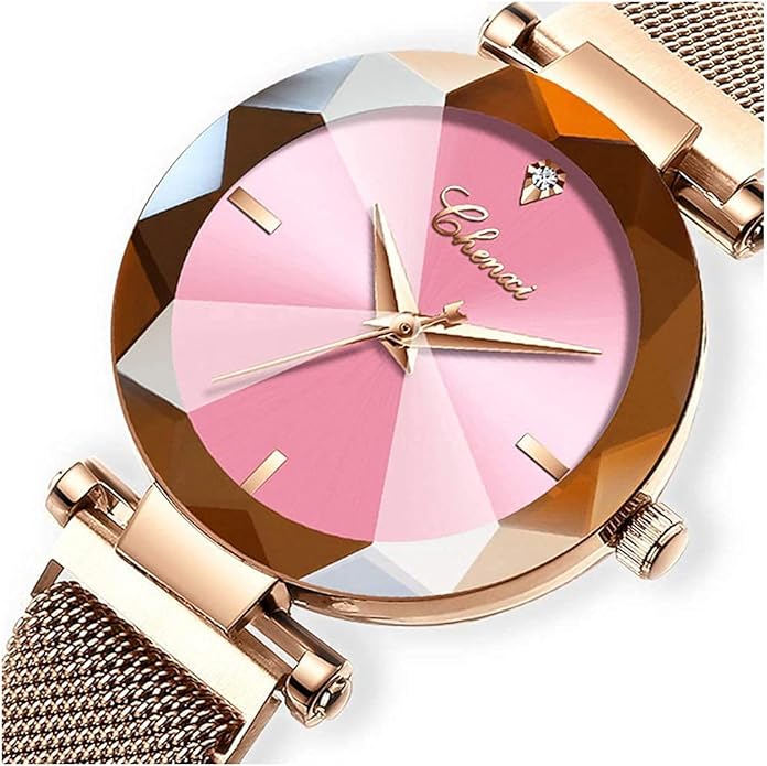 Fashion Watches for Women Rose Gold Stainless Steel Mesh Band Watch Elegant Ladies Gifts Waterproof Wrist Watch