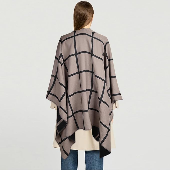 EXTREE Scarfs for Women Pashmina Silky Shawl Wrap for Evening Dressing Blanket Open Front Poncho Cape