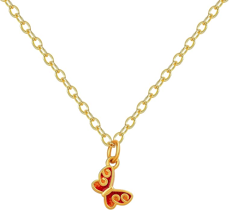 Dainty 18K Gold Plated Butterfly Necklaces Cute Gold Necklace for Women Simple Choker Jewelry for Women Trendy Jewelry Gifts