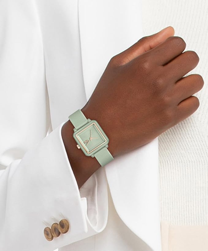 Lacoste.12.12 Flow Women's 3H Quartz Watch - Slim Silicone Strap - Square Case - Water Resistant up to 3ATM/30 Meters - Minimalist Elegance for Her - 26mm