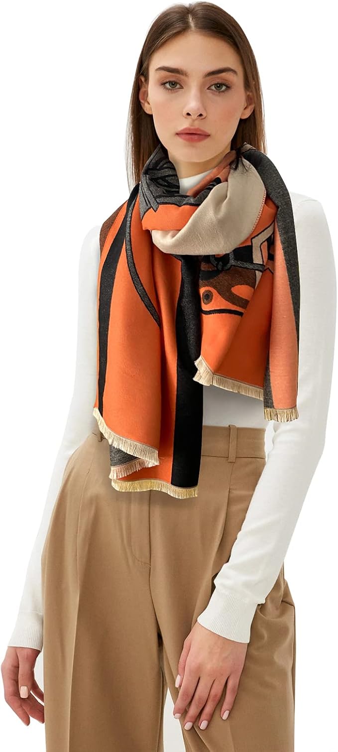 EXTREE Scarfs for Women Pashmina Silky Shawl Wrap for Evening Dressing Blanket Open Front Poncho Cape
