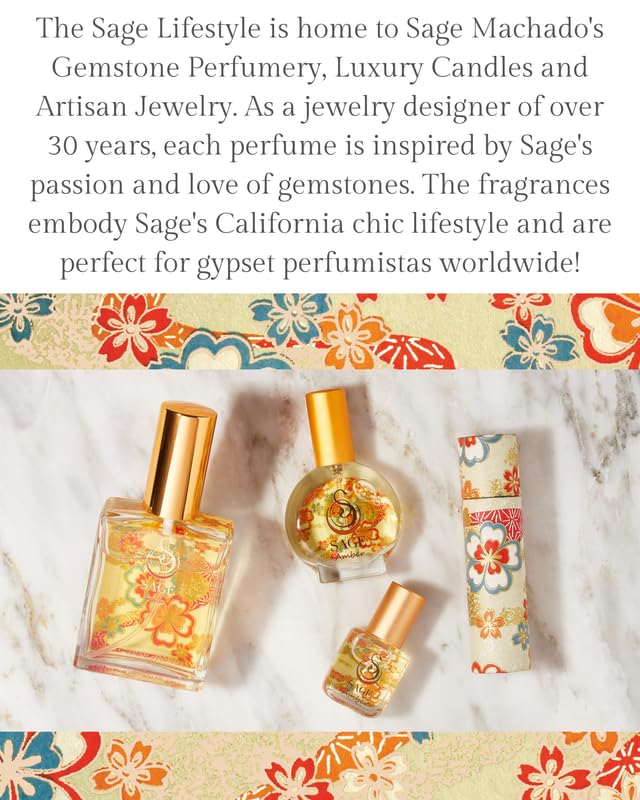 The Sage Lifestyle Amber Roll On, Oil, Extract, Blood Orange, Sandalwood, Amber Oil, Vanilla Musk, Perfume for Women, Gourmand Fragrance, Artisan, Parfum, 1/4 oz, Travel Size, Mini Perfume for Women