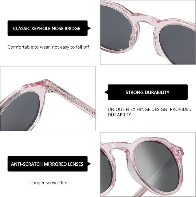 ZENOTTIC Vintage Round Polarized Sunglasses for Men Women UV400 Protection