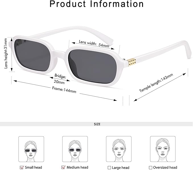 Retro Rectangular Sunglasses for Women Vintage Fashion Trendy Funny Small 90s Square Sunnies 2025 AP3698