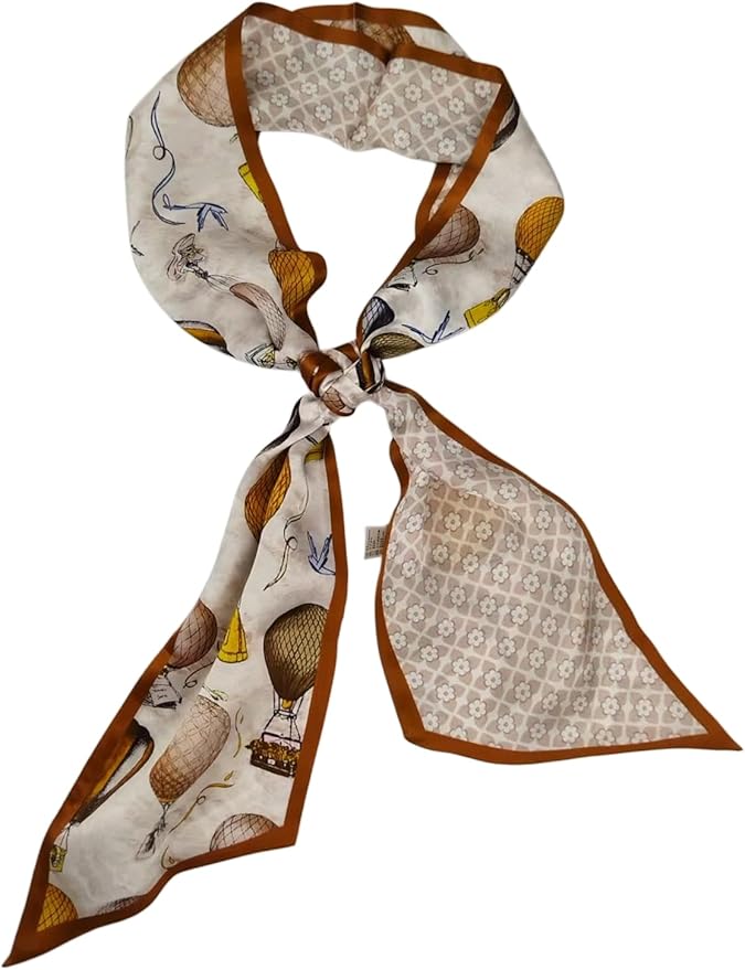 100% Mulberry Silk Ribbon Scarf for Hair Beach Head Wraps for Women Handbag accessories Necktie