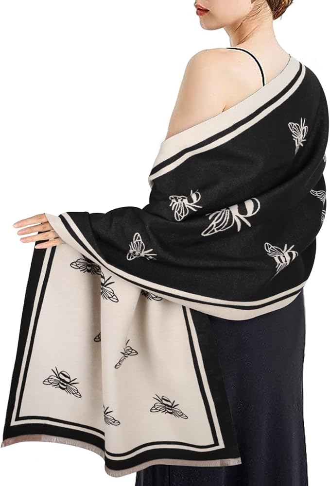 EXTREE Scarfs for Women Pashmina Silky Shawl Wrap for Evening Dressing Blanket Open Front Poncho Cape