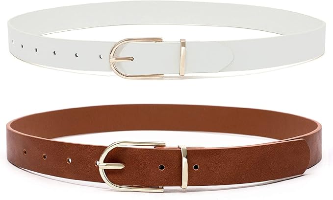 Earnda Women's Faux Leather Chic Belt for Ladies Jeans