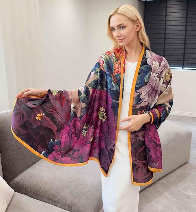 Xyueanlo Scarfs for Women Lightweight Scarves Fashion Print Floral Pattern Head Scarf Wraps Shawls