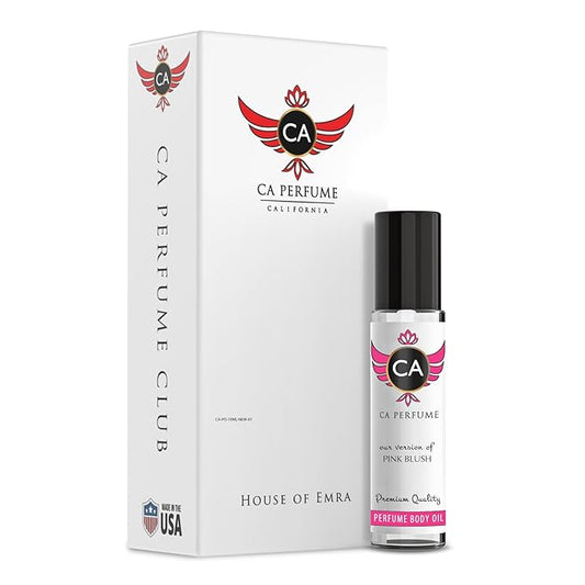 CA Perfume Originals Pink Blush for Women Fragrance Oil Floral Fruity Scent Long Lasting Perfumes for Women Travel Size TSA Ready Mini Parfum Body Oil Roll-on 0.33 Fl Oz 10ml-X1