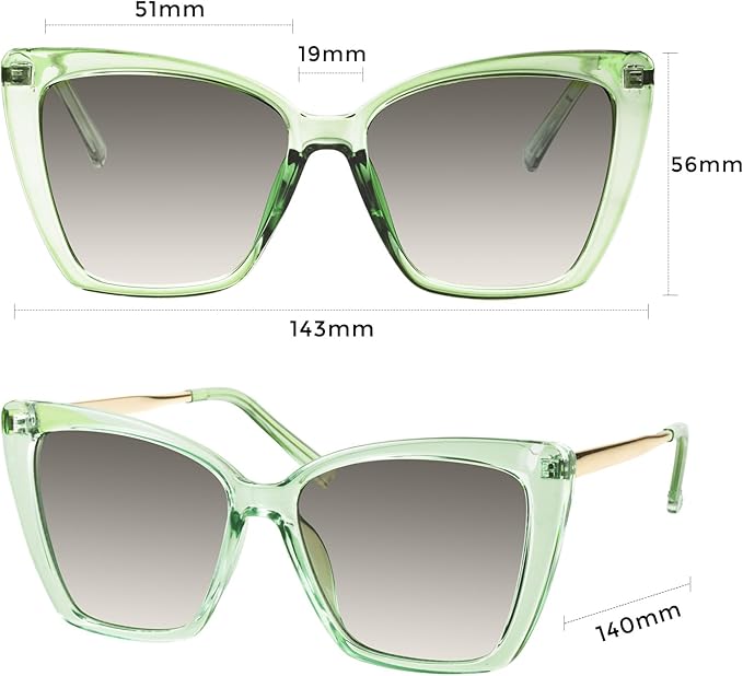 mosanana Oversized Cat Eye Sunglasses for Women Trendy Style MS52028